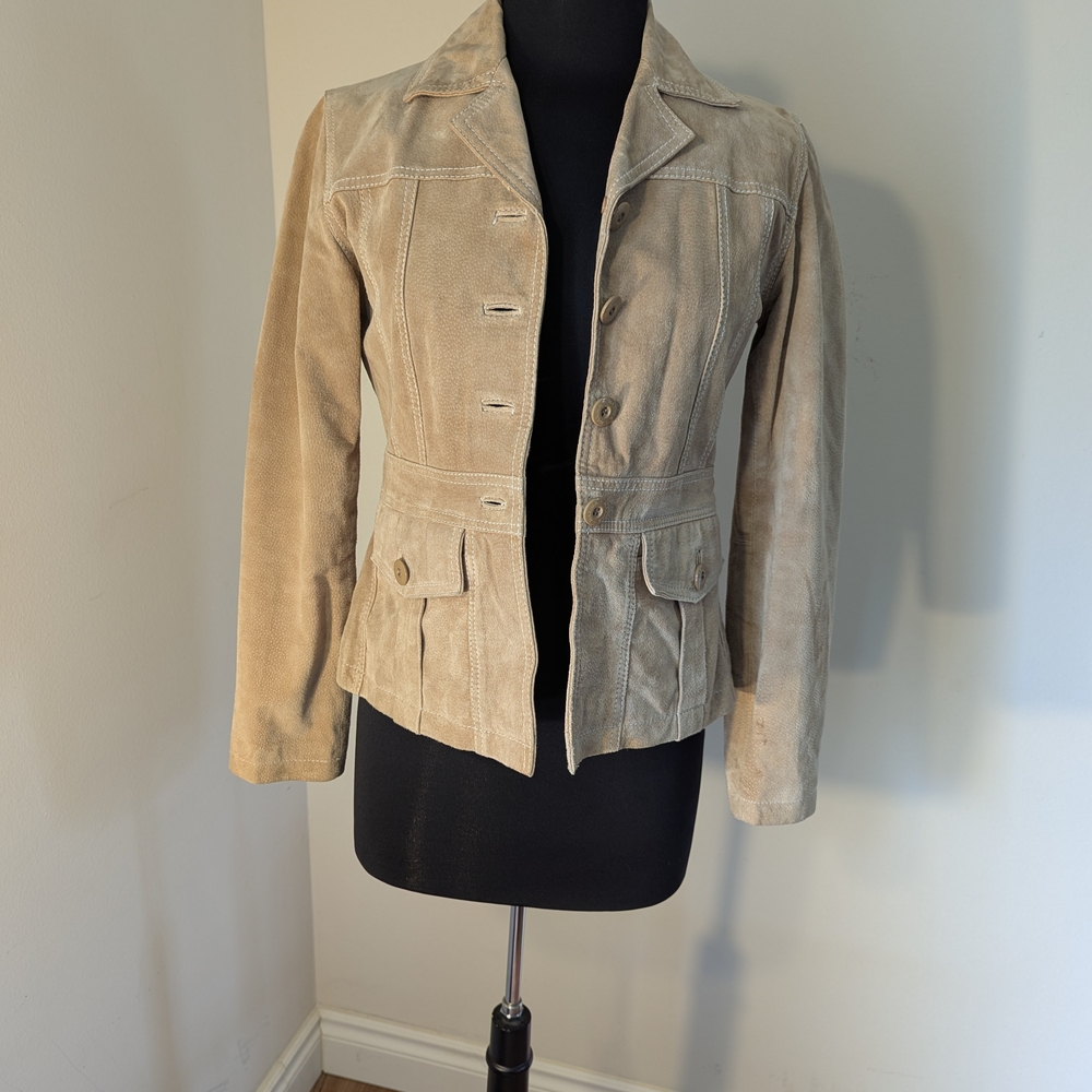 Vintage 90s/Y2K Wilsons Leather Maxima Suede Jacket Women's Sz Small Tan Blazer